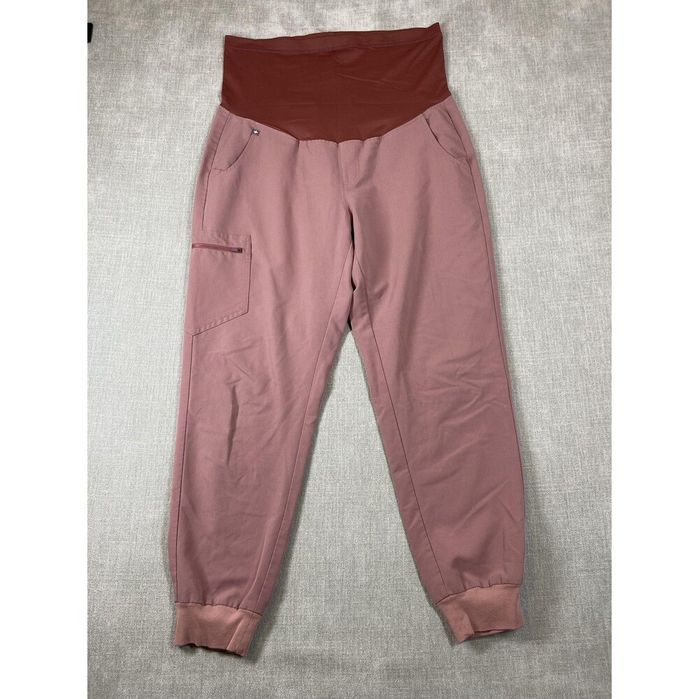 FIGS Zamora Maternity Jogger Pants Womens Large Pink Technical Collection Scrub